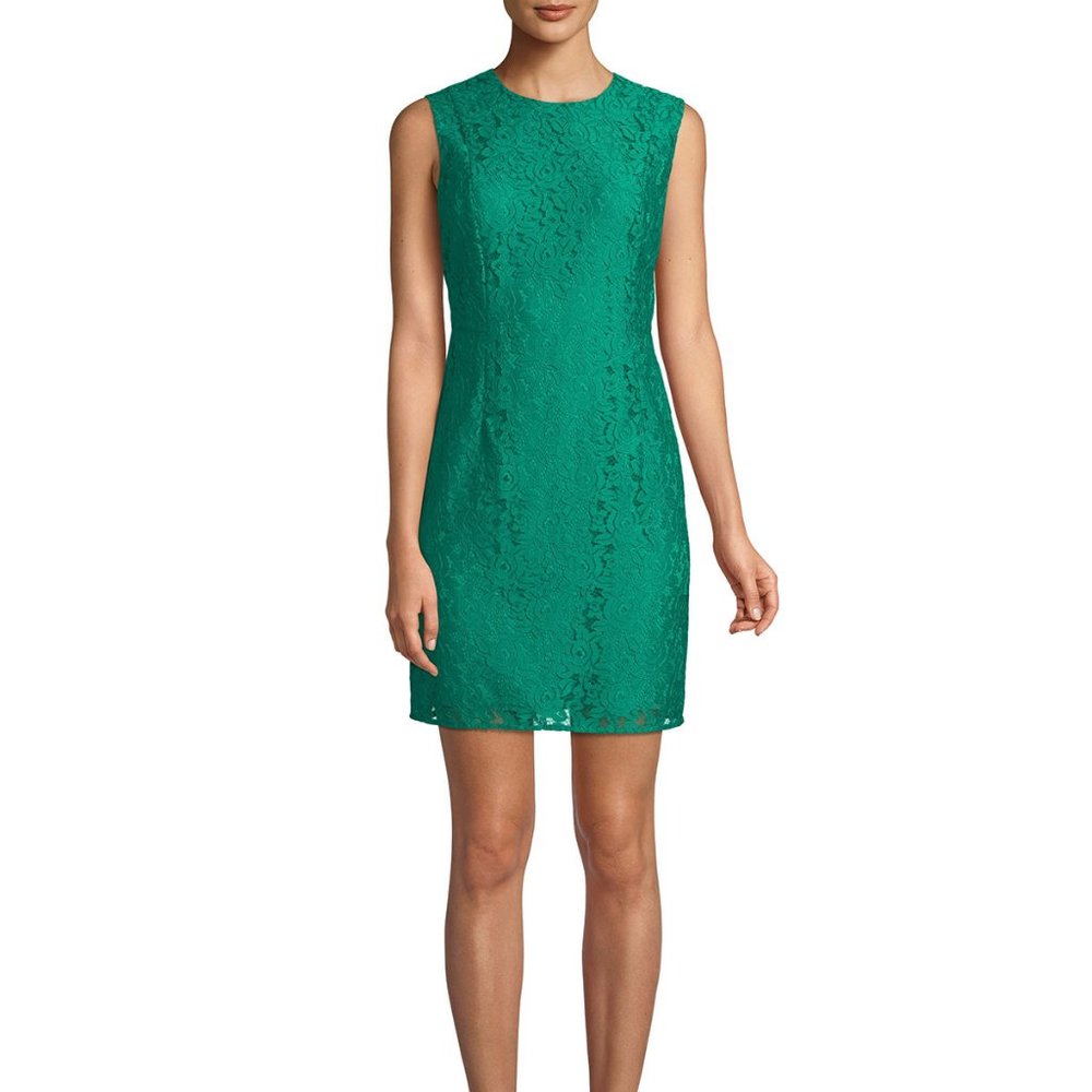dvf Sleeveless Tailored Lace Sheath Dress 10191MFO